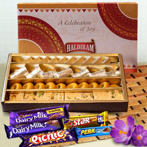 Assorted Haldirams Sweets with Cadbury Chocolates to Ahmedabad | Free Shipping