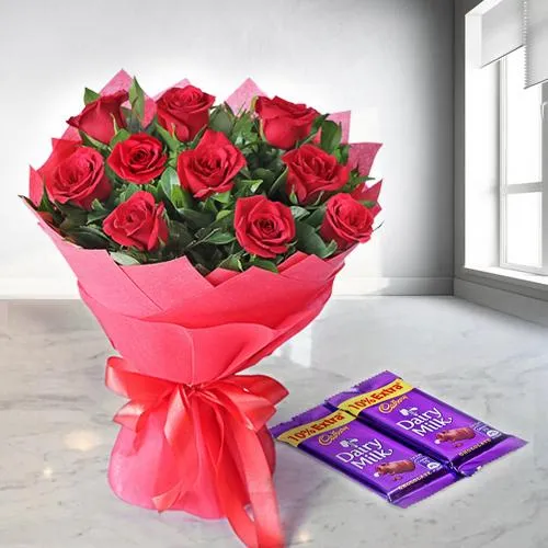 Pink Roses Bouquet With Elegent Chocolate Box, Mother's Day Delivery in  Ahmedabad – SendGifts Ahmedabad