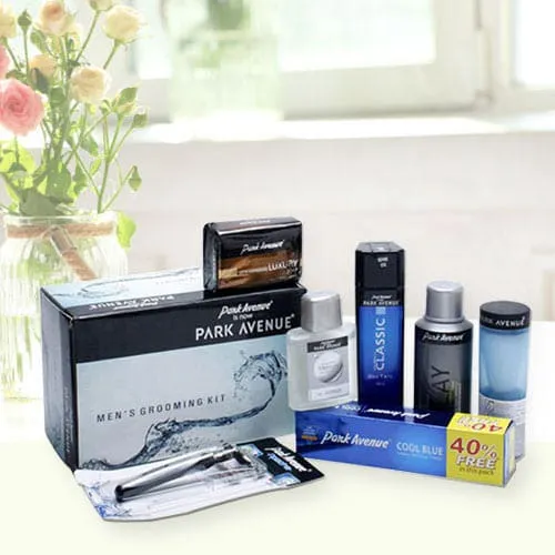 Park Avenue Good Morning Grooming Kit - Lather Shaving Cream, After Shave  Lotion Travel Pack, Silver Shaving